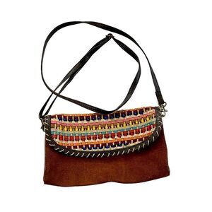 MISS ME Free Spirit Beaded Purse Brown / Multi